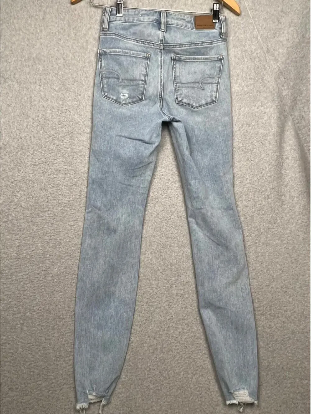 American Eagle Jeans High Rise Jegging Distressed Womens 0 Classic Light Wash